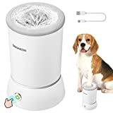Dog Paw Cleaner ,Portable Automatic Dog Paw Washer，Paw Cleaner for Dogs with Soft Silicone Bristles with Muddy Paws for Small and Medium Sized Dog（White）