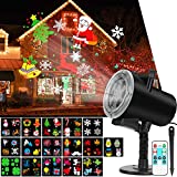 Christmas Holiday Lights Projector,Waterproof IP65 Indoor Outdoor Motion Remote Control 10W LED Projector, 16 Slides Holiday Light Party Outdoor Garden House Apartment Kids Room Night Light