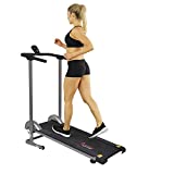 Sunny Health & Fitness SF-T1407M Foldable Manual Walking Treadmill, Gray