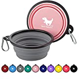 Expandable Dog Bowls for Travel, 2-Pack Dog Portable Water Bowl for Dogs Cats Pet Foldable Feeding Watering Dish for Traveling Camping Walking with 2 Carabiners, BPA Free