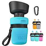lesotc Pet Water Bottle for Dogs, Dog Water Bottle Foldable, Dog Travel Water Bottle, Dog Water Dispenser, Lightweight & Convenient for Travel BPA Free (18oz, Blue)