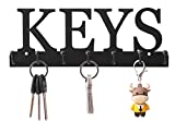 Key Holder Wall Mounted Key Hooks for Wall Decorative with 7 Hooks Black Metal Key Organizer Rack Hanger for Entryway, Front Door, Hallway, Office 10X3.7 inches