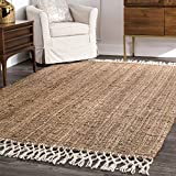 nuLOOM Raleigh Hand Woven Wool Area Rug, 8' x 10', Natural