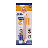 Arm & Hammer for Pets Tartar Control Kit for Dogs | Contains Toothpaste, Toothbrush & Fingerbrush | Reduces Plaque & Tartar Buildup | Safe for Puppies, 3-Piece Kit, Beef Flavor
