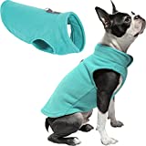 Gooby Fleece Vest Dog Sweater - Turquoise, Medium - Warm Pullover Fleece Dog Jacket with O-Ring Leash - Winter Small Dog Sweater Coat - Cold Weather Dog Clothes for Small Dogs Boy or Girl