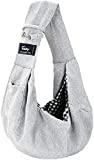 Cuby Dog and Cat Sling Carrier – Hands Free Reversible Pet Papoose Bag - Soft Pouch and Tote Design – Suitable for Puppy, Small Dogs, and Cats for Outdoor Travel (Classic Grey)