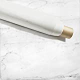 Instant Granite Countertop Vinyl Laminate Sheet | Peel & Stick | Durable Self-Adhesive Paper Resists Heat, Stains, Water | Kitchen & Bath | 36” x 144” | Marble Design | Italian White 12ft
