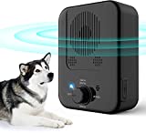 Queenmew Anti Barking Device, 3 Adjustable Sensitivity and Frequency Levels Sonic Bark Contral Device, 33 Ft Range Ultrasonic Dog Bark Deterrent, Rechargeable Dog Bark Control Indoors and Outdoors