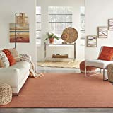 Nourison Positano Terracotta 8' x 10' Area Rug, Modern, Solid, Indoor/Outdoor, Easy Cleaning, Non Shedding, Bed Room, Living Room, Deck, Backyard