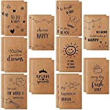 20 Pack Small Kraft Notebooks for Kids, Mini Notebook Journals, 3.5' x 5.5' 80 Pages Inspirational Notebook, Lined Pocket Notebook with 10 Different Happy Designs