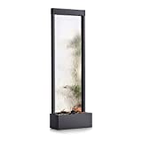 Alpine Corporation MLT102 Mirror Waterfall Fountain with Stones and Light, 72 Inch Tall, Silver