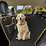 Active Pets Back Seat Cover for Dogs - Standard Dog Hammock for Car w/ Mesh Window - Non-Slip, Waterproof Back Seat Protector for Travel - Orange