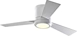 Monte Carlo 3CLYR42RZWD-V1 Clarity II 42' Hugger Fan with LED Light and Remote Control, 3 Blades, Matte White