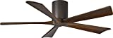 Matthews IR5H-TB-WA-52 Irene Indoor/Outdoor Damp Location 52' Hugger Ceiling Fan with Remote & Wall Control, 5 Wood Blades, Textured Bronze