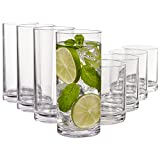 Classic 8-piece Premium Quality Plastic Tumblers | 4 each: 12-ounce and 16-ounce