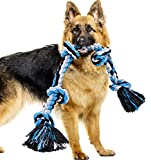 Dog Rope Toys for Aggressive Chewers, Heavy Duty Dog Toys for Medium Large Dogs, Tough Twisted Rope Toy with 5 Knots