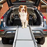 PetSafe Happy Ride Deluxe Telescoping Pet Ramp - 72 Inch, Portable, Lightweight, Aluminum Dog and Cat Ramp - Carrying Case Available, Grey, 1 Count (Pack of 1)