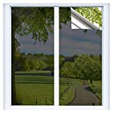 RTTECH Window Film Privacy One Way Mirror Window Tint for Home Sun UV Blocking Heat Control Daytime Privacy Solar Film Static Cling for Residential Office 17.5x78.8 Inches Black-Silver