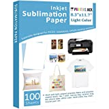 Sublimation Paper - Heat Transfer Paper 100 Sheets 8.3' x 11.7' 105 gsm for Any Epson HP Canon Sawgrass Inkjet Printer with Sublimation Ink for T shirt Mugs DIY