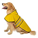 HDE Dog Raincoat Hooded Slicker Poncho for Small to X-Large Dogs and Puppies (Yellow, Large)