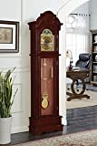 Coaster Home Furnishings Harris Grandfather Clock with Chime Brown Red and Clear,