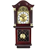 Bedford Clock Collection BED-7071 Antique Mahogany Cherry Oak Chiming Wall Clock