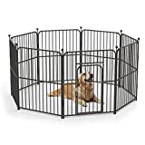 Dog Playpen, 8 Panels Dog Pen Indoor Outdoor 40-Inch Height Puppy Playpen Pet Fence Gate with Doors for Large/Medium/Small Dogs, Exercise Pen for Yard, Camping (48 inch)