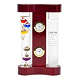 Bits and Pieces - Indoor Galileo Weather Station Includes Galileo Thermometer, Storm Glass, Clock and Hygrometer - Decorative and Sophisticated Gift or Home Accent