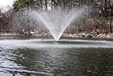 Fawn Lake Fountains SF75 Floating Fountain - 7 Fountain Patterns, Powerful Flow with 3/4 hp Oil-Free Pump, Energy Efficient, Perfect for your Pond or Lake, 110v Power Plug, 100 ft of Underwater Cable.