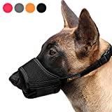 HEELE Dog Muzzle,Soft Nylon Muzzle Anti Biting Barking Chewing,Air Mesh Breathable Drinkable Adjustable Loop Pets Muzzle for Small Medium Large Dogs 4 Colors 4 Sizes