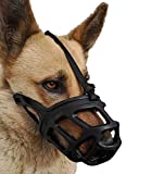 Dog Muzzle, Breathable Basket Muzzles for Small, Medium, Large and X-Large Dogs, Stop Biting, Barking and Chewing, Best for Aggressive Dogs (X-Small, Black)