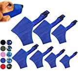 Coppthinktu Dog Muzzle Suit, 7PCS Dog Muzzles for Biting Barking Chewing, Adjustable Dog Mouth Cover for Small Medium Large Dogs, Soft Comfortable Dog Muzzle for Long Snout