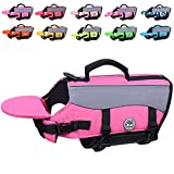 Vivaglory Dog Life Jackets with Extra Padding Pet Safety Vest for Dogs Lifesaver Preserver, Pink, Small