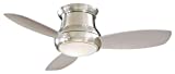 Minka-Aire F518L-BN Concept II LED Brushed Nickel 44' Flush Mount Ceiling Fan with Remote, Brushed Nickel (LED Light) and Additional Wall Control