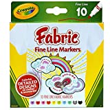 Crayola Fabric Markers, At Home Crafts for Kids, Fine Tip, Colors may vary, Set of 10