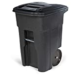 Toter 48 Gal. Brownstone Trash Can with Quiet Wheels and Attached Lid