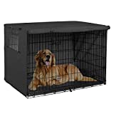 Explore Land 36 inches Dog Crate Cover - Durable Polyester Pet Kennel Cover Universal Fit for Wire Dog Crate (Black)