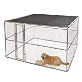 MidWest Homes for Pets XX-Large Chain Link Outdoor Dog Kennel | 10L x 10W x 6H' & Includes Free Sunscreen