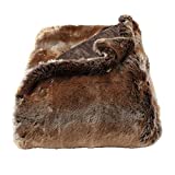 Faux Fur Throw - Luxurious, Hypoallergenic Premium Zobel Faux Marten Sable Fur Blanket with Faux Mink Back and Gift Box, 60x70” by BH (Amber Brown)