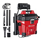 Vacmaster VWMB508 0101 5 Gallon Wall-Mount Wet/Dry Vacuum with Remote Control Operation Red