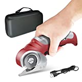 Fstcrt Rotary Cutter for Fabric,Cordless Electric Scissors,Cloth and Cardboard Cutter, Multi-Cordless Cutting Tool for Upholstery Fabric, quilt batting, and minky/polar Fleece with storage box