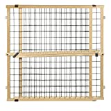 North States MyPet 50' Extra Wide Wire Mesh Petgate: Hassle free install with no tools. Pressure Mount. Fits 29.5'-50' wide (32' tall, Sustainable Hardwood)