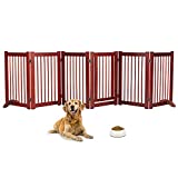 Kinpaw Extra Wide Dog Gate 360 Degree Freestanding Wooden Kennel, Foldable Pet Gate with 2Pcs Support Feet Dog Barrier Indoor Cat Panels for Stairs, Doorway