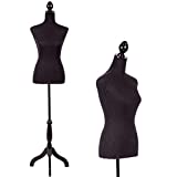 Tripod Wooden Base Female Dress Mannequin Clothing Display Stand Black