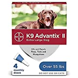 K9 Advantix II Flea and Tick Prevention for Extra-Large Dogs 1-Pack 4 Monthly Doses, Over 55 Pounds