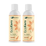 Vet Organics EcoEars Dog Ear Cleaner Solution–8 Oz. Natural Dog Ear Multi-Action Formula for Large or Small Canines – Ear Drops to Alleviate Itchy Ears, Shaking, & Otic Discharge–Puppy Supplies 2pk