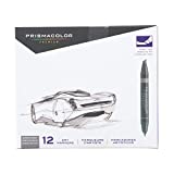 Prismacolor Premier Double-Ended Art Markers, Fine and Chisel Tip, Warm Grey, 12-Count (3623)