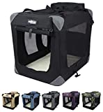 EliteField 3-Door Folding Soft Dog Crate, Indoor & Outdoor Pet Home, Multiple Sizes and Colors Available (42' L x 28' W x 32' H, Black)