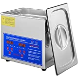 VEVOR Professional Ultrasonic Cleaner, Easy to Use with Digital Timer & Heater, Stainless Steel Industrial Machine for Parts, 110V, FCC/CE/RoHS Certified (3L)