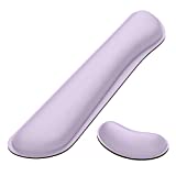 Dapesuom Enlarge Keyboard Wrist Rest Pad,Memory Foam Set Wrist Cushion Support for Easy Typing & Pain Relief,Mouse Wrist Pad,Anti-Slip Wrist Support for Gaming,Computer, Laptop, Office,Vanilla Purple